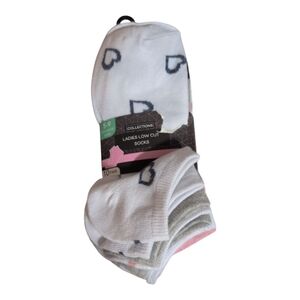 Collections 10 Pack Of Floral/ Hearts Low Cut Socks